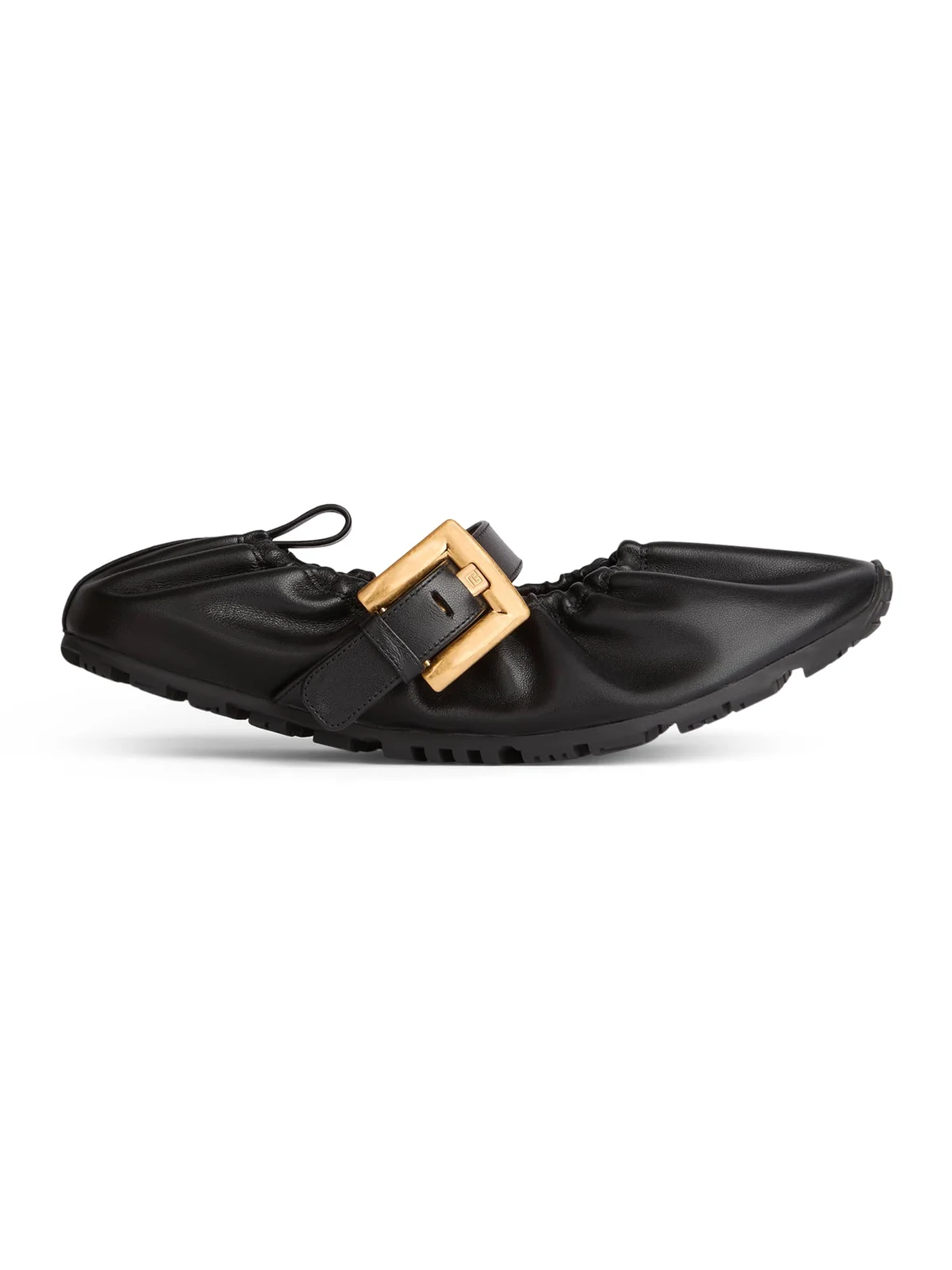 Balmain Anthem smooth leather ballet flats