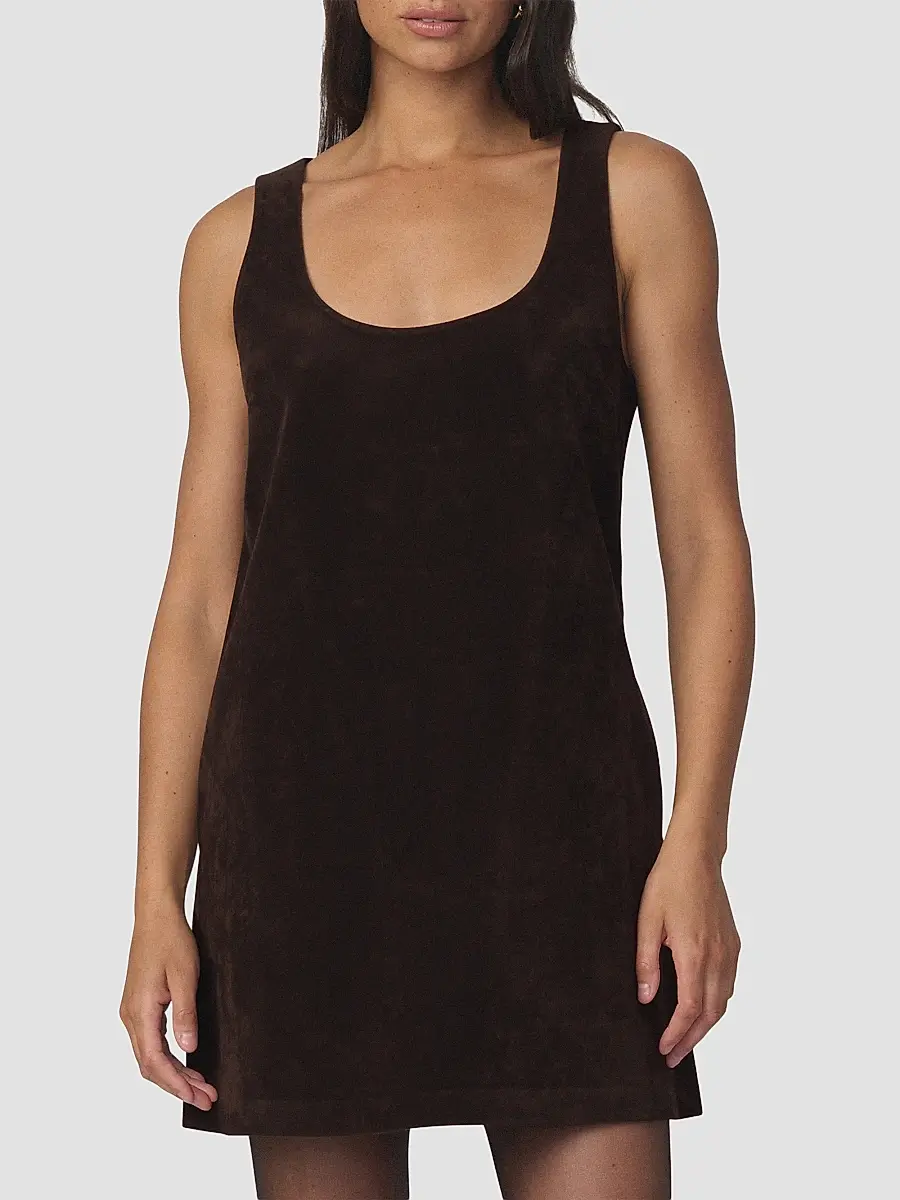 Joe's Jeans Women's The Scoopneck Faux-Suede Mini Dress | Thumbnail 4