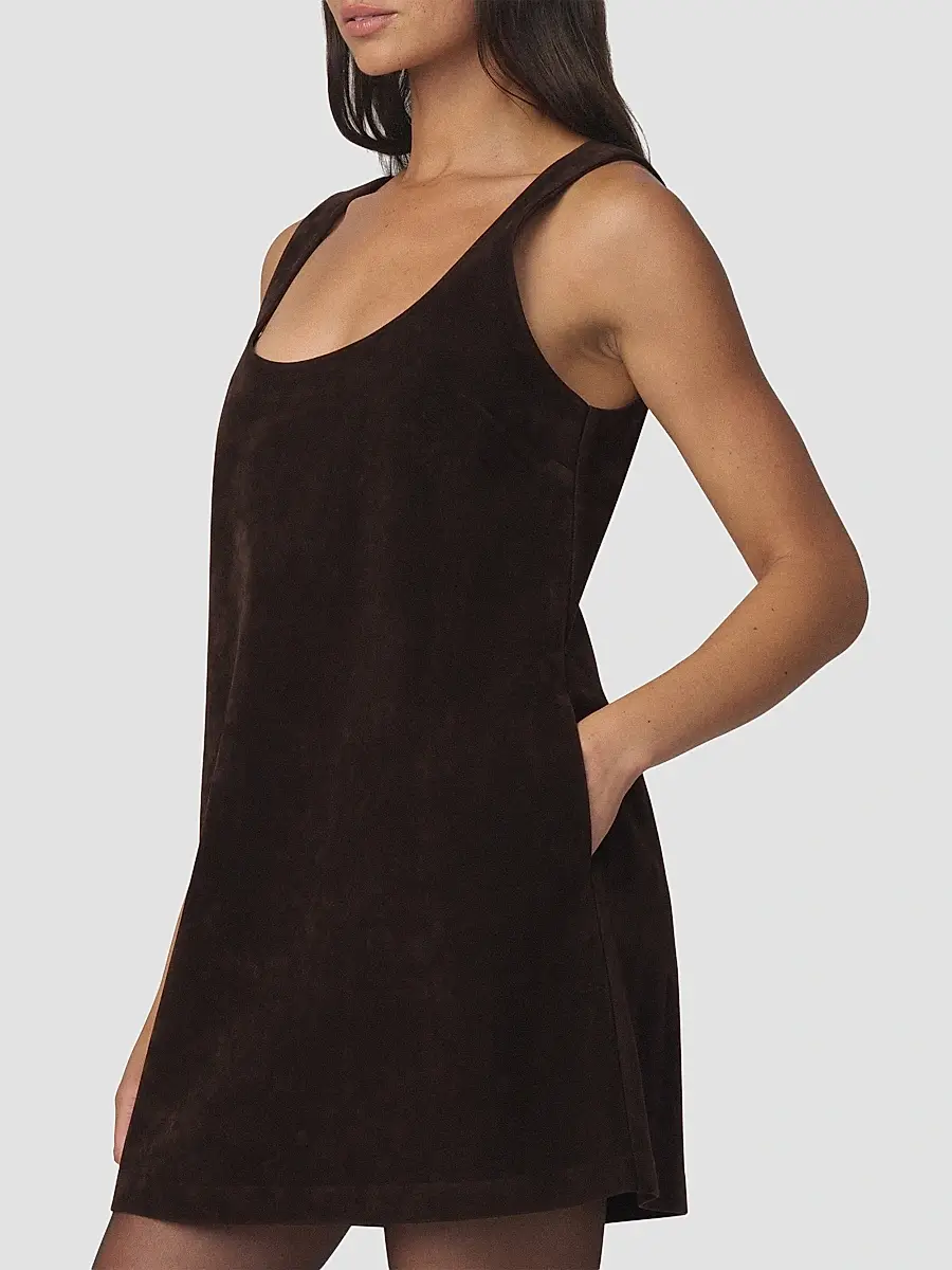 Joe's Jeans Women's The Scoopneck Faux-Suede Mini Dress | Thumbnail 6