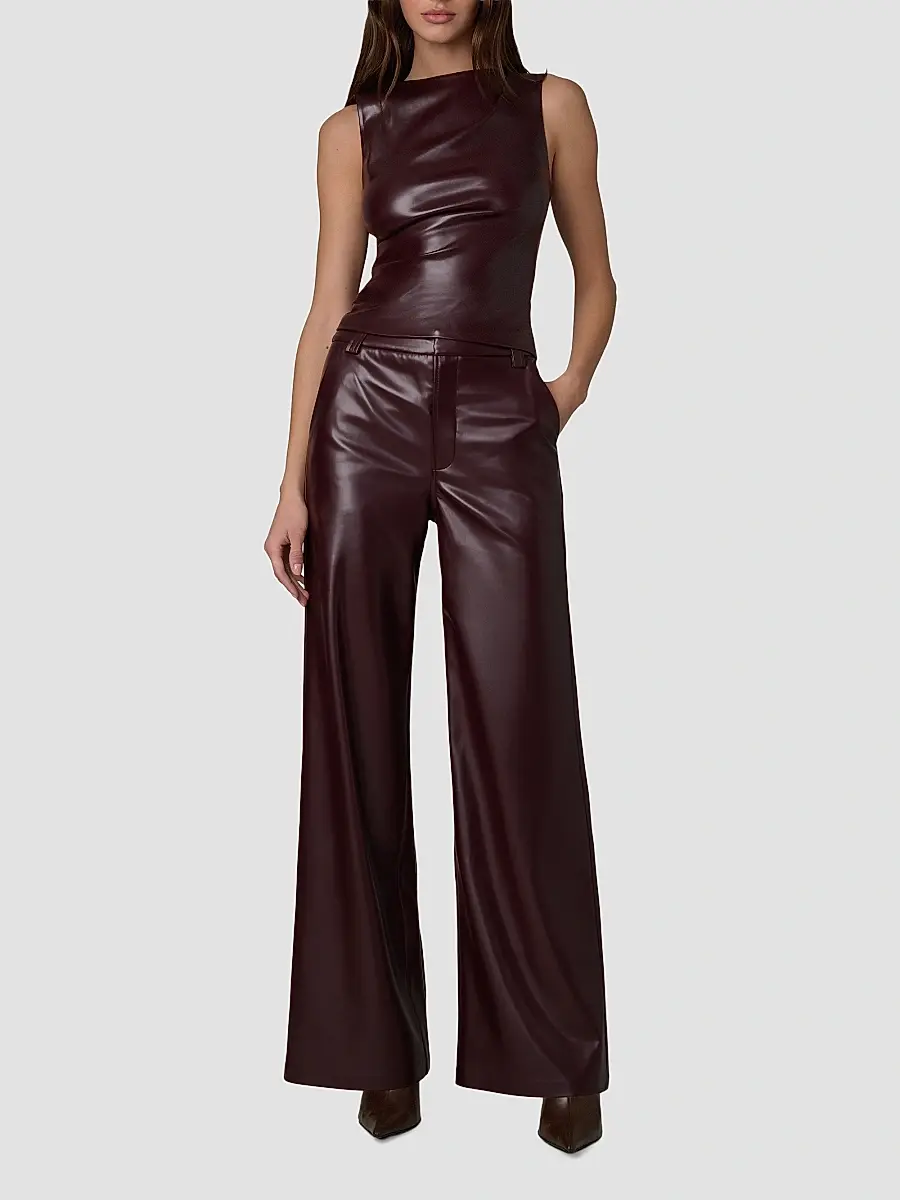 Joe's Jeans Women's The Meg Faux-Leather Top | Thumbnail 2 Joe's Jeans Women's The Meg Faux-Leather Top | Thumbnail 2