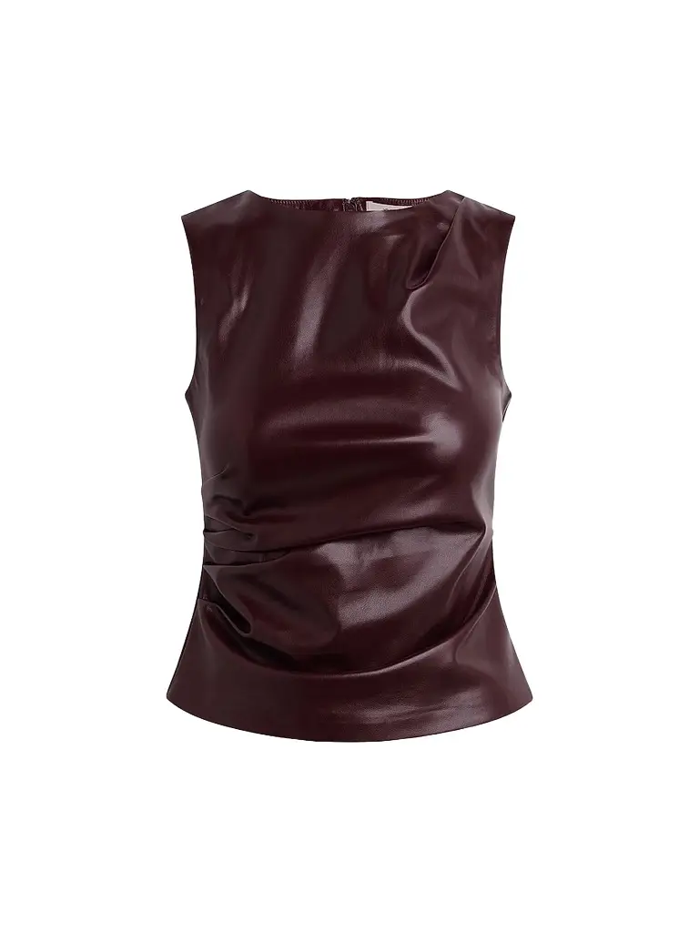 Joe's Jeans Women's The Meg Faux-Leather Top - Cabernet - Size XS | Image 1 Joe's Jeans Women's The Meg Faux-Leather Top - Cabernet - Size XS | Image 1