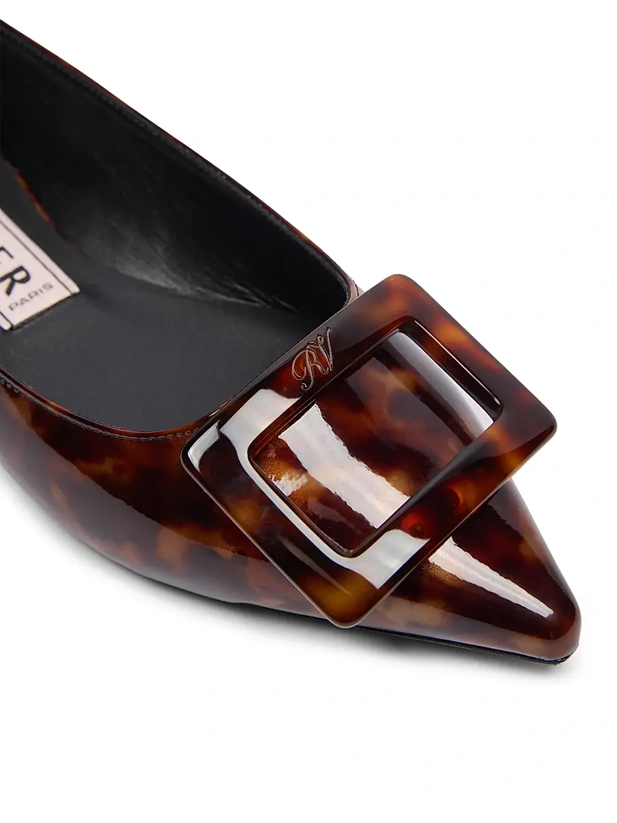 Roger Vivier Women's Gommettine Tortoiseshell-Print Patent Leather Ballerina Flats | Thumbnail 5 Roger Vivier Women's Gommettine Tortoiseshell-Print Patent Leather Ballerina Flats | Thumbnail 5