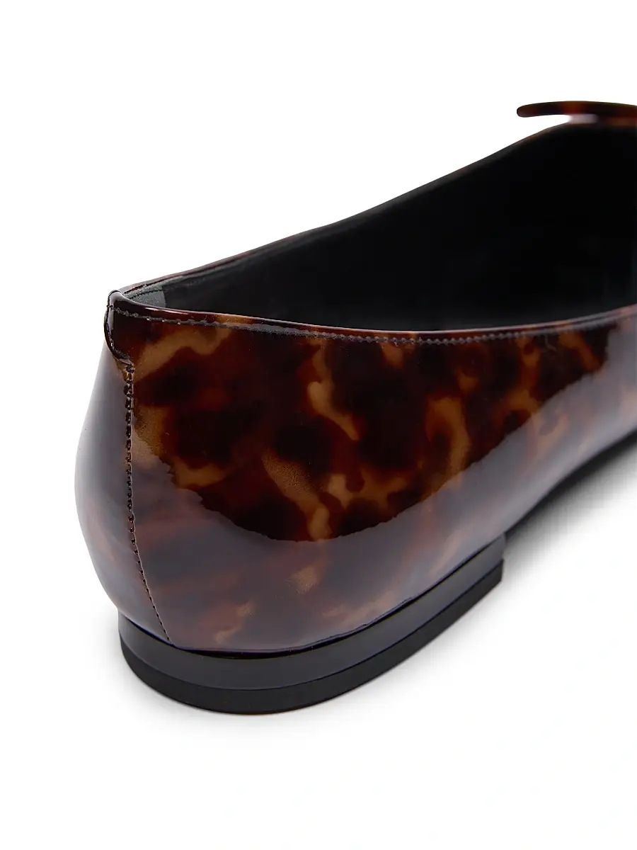 Roger Vivier Women's Gommettine Tortoiseshell-Print Patent Leather Ballerina Flats | Thumbnail 6 Roger Vivier Women's Gommettine Tortoiseshell-Print Patent Leather Ballerina Flats | Thumbnail 6