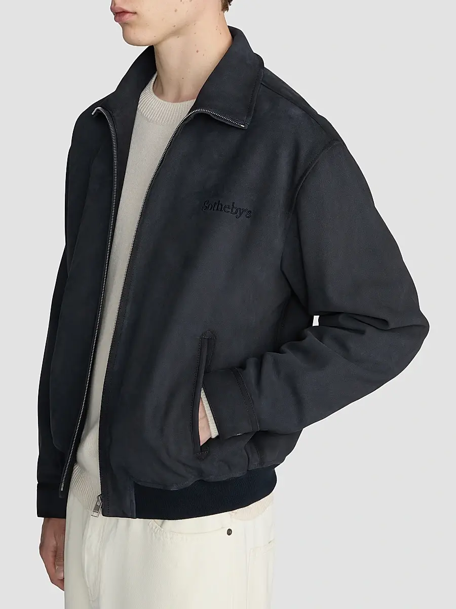 Frame Men's x Sotheby's Suede Zip-Up Bomber Jacket | Thumbnail 4 Frame Men's x Sotheby's Suede Zip-Up Bomber Jacket | Thumbnail 4