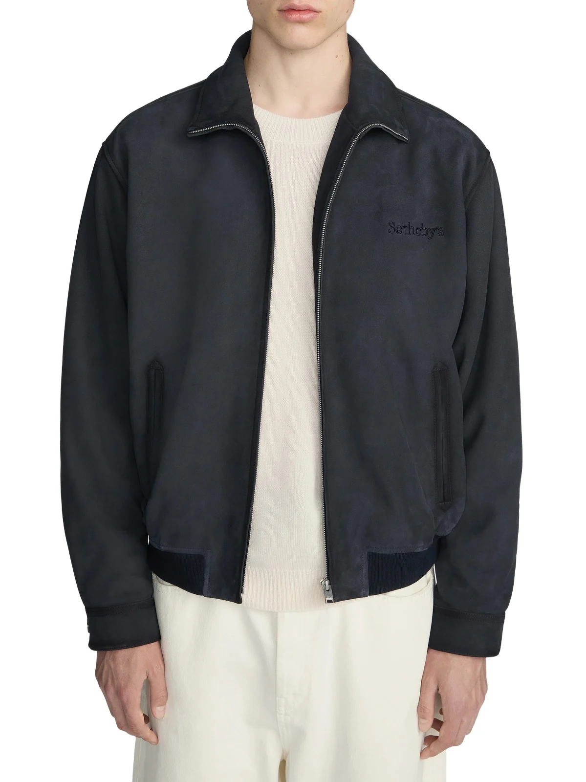 Men's x Sotheby's Suede Zip-Up Bomber Jacket Men's x Sotheby's Suede Zip-Up Bomber Jacket