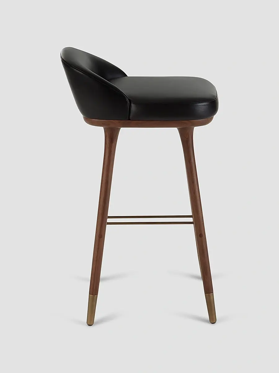 Arteriors Walsh Leather & Wood Bar Stool | Thumbnail 2