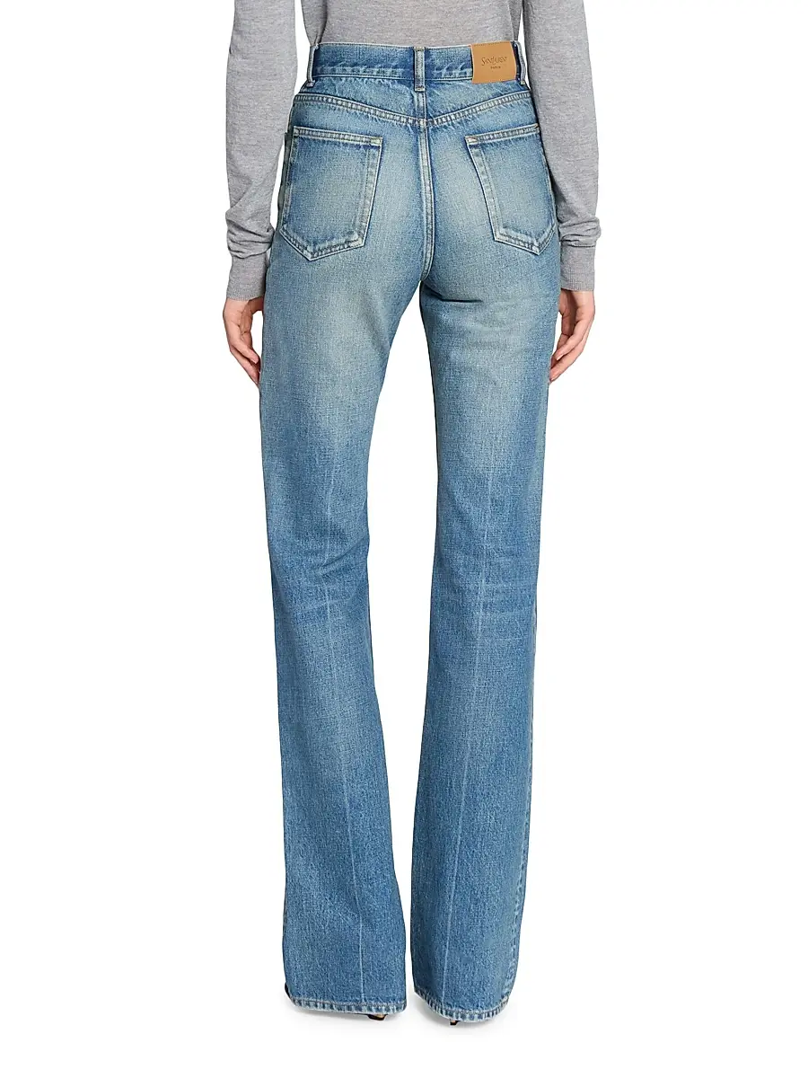 Saint Laurent Women's 70's Authentic Medium Denim Jeans | Thumbnail 6 Saint Laurent Women's 70's Authentic Medium Denim Jeans | Thumbnail 6