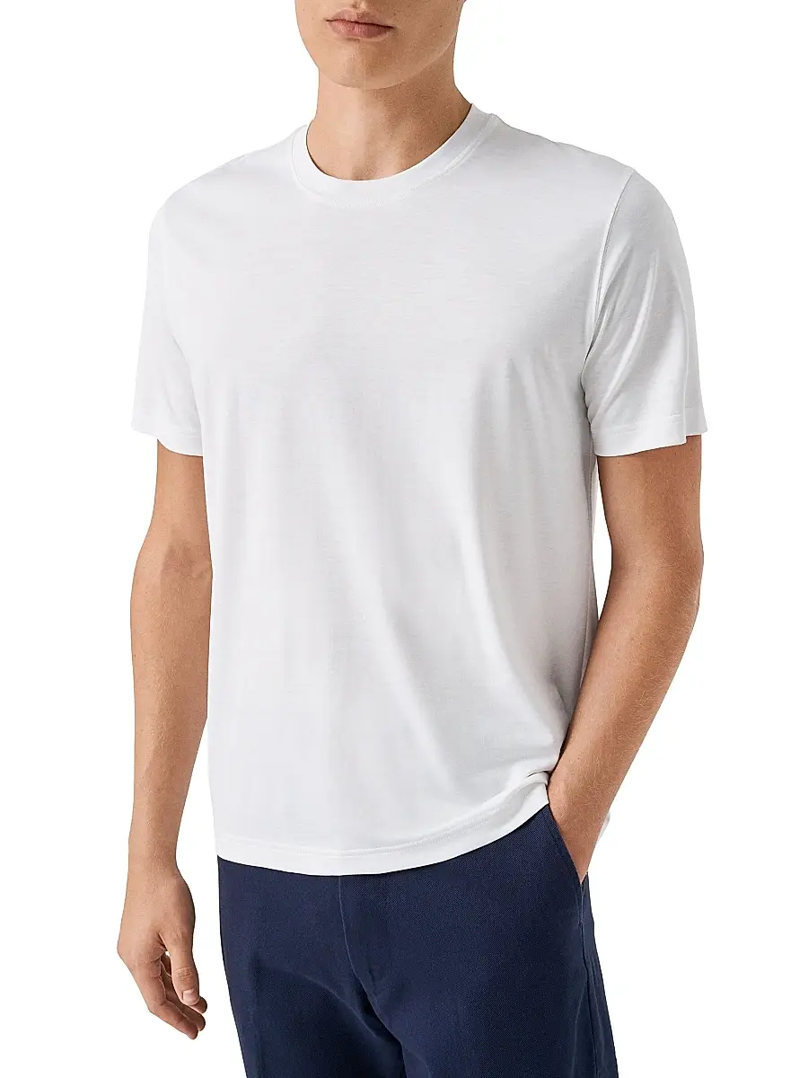 Eton Men's Silk-Cotton Knit T-Shirt | Thumbnail 2 Eton Men's Silk-Cotton Knit T-Shirt | Thumbnail 2