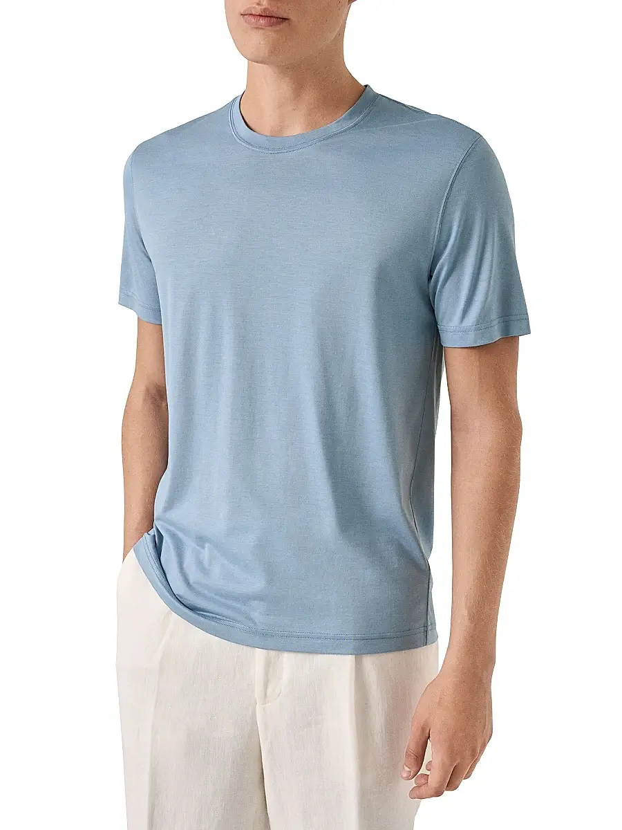 Eton Men's Silk-Cotton Knit T-Shirt | Thumbnail 2