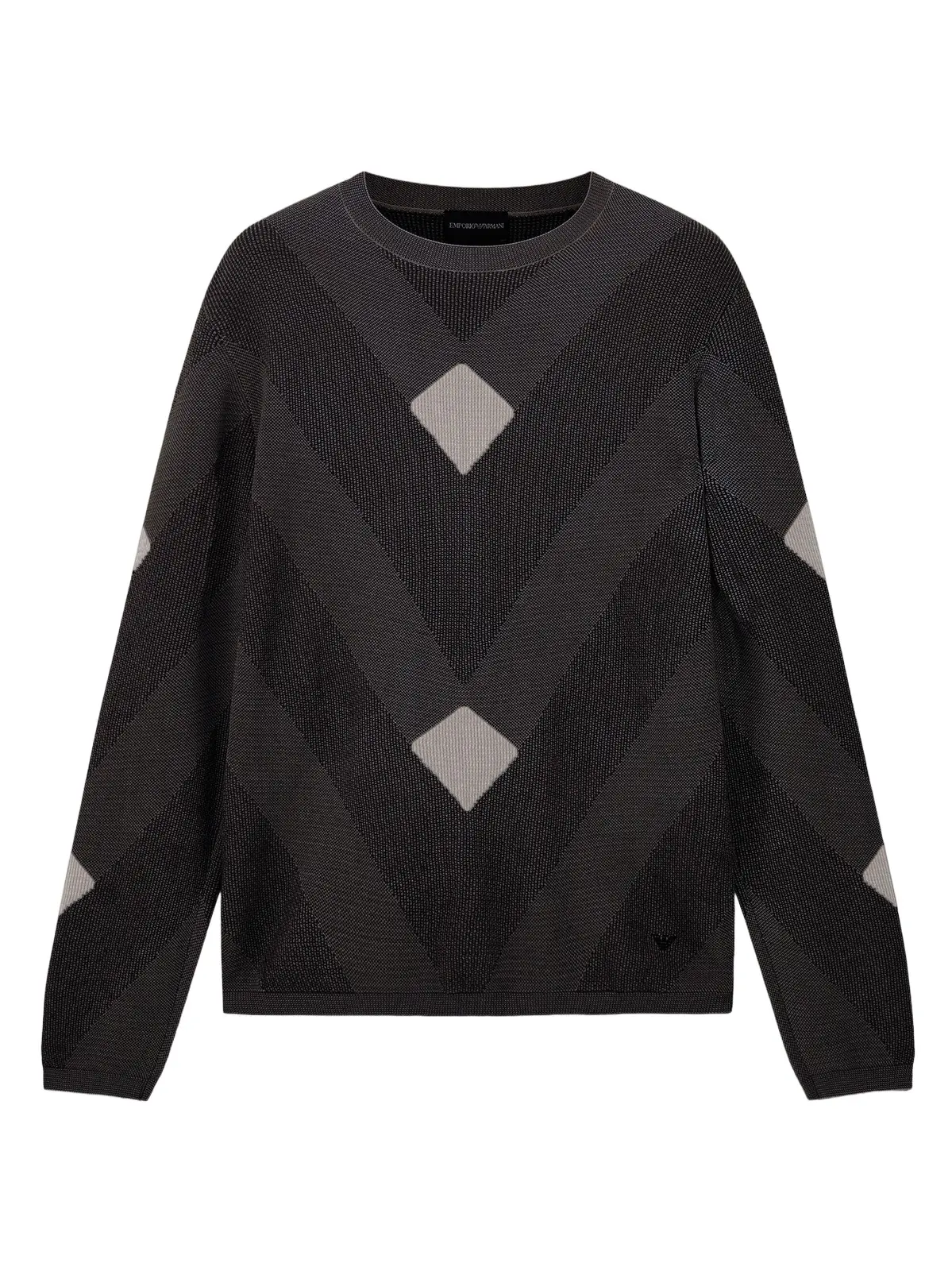 Men's Cotton Chevron Jacquard Crewneck Sweater Men's Cotton Chevron Jacquard Crewneck Sweater