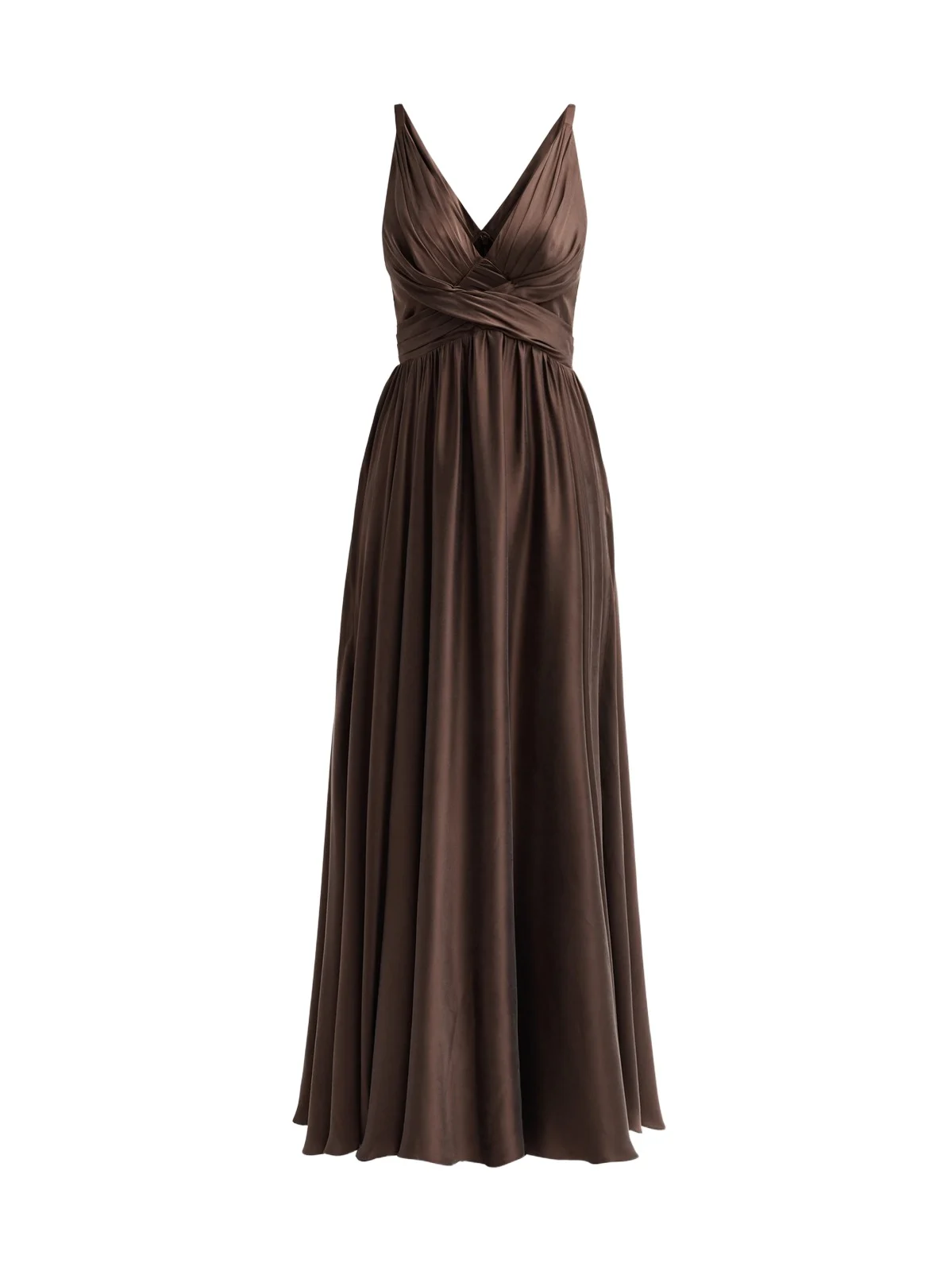 Women's Draped Silk Maxi Dress
