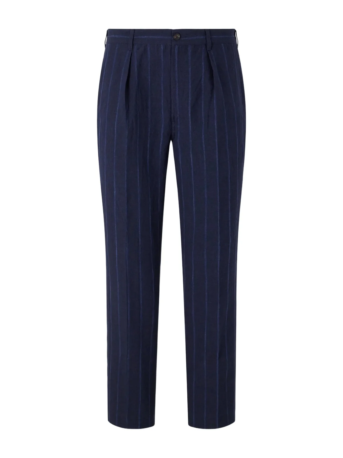 Drake's Games Straight-leg Pinstriped Cotton and Linen-Blend Suit Trousers - Men