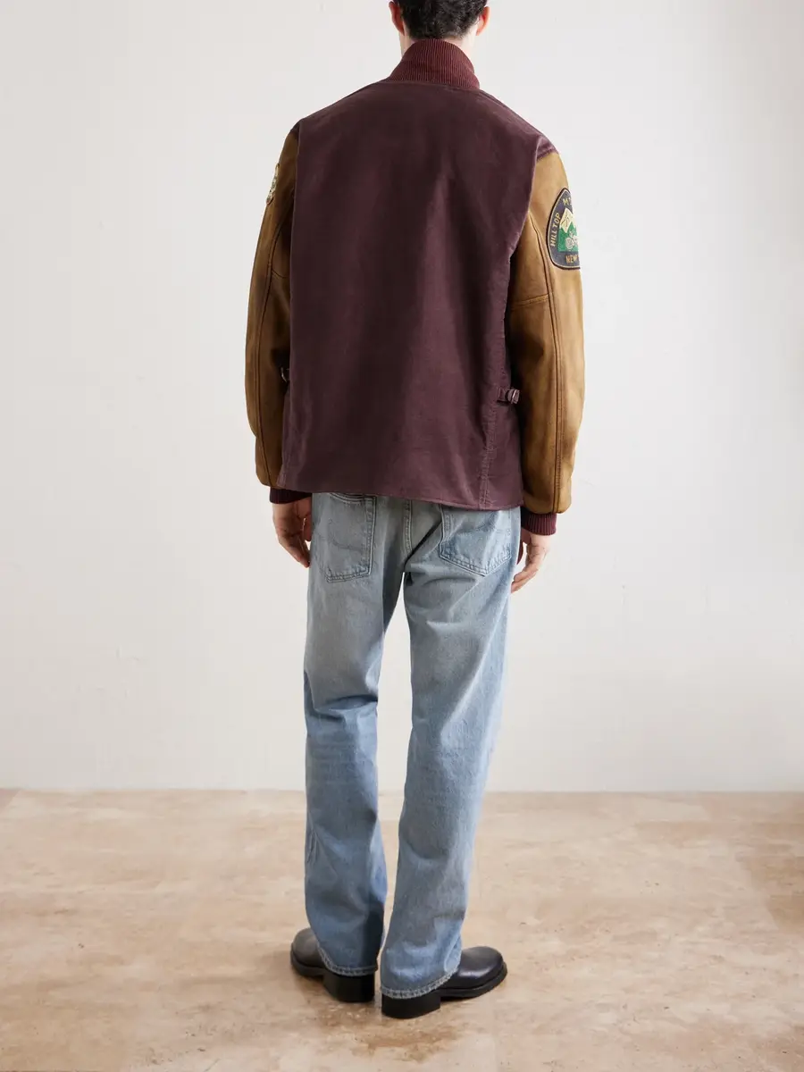 RRL Logo-Embroidered Cotton-Corduroy and Leather Bomber Jacket - Men | Thumbnail 4 RRL Logo-Embroidered Cotton-Corduroy and Leather Bomber Jacket - Men | Thumbnail 4