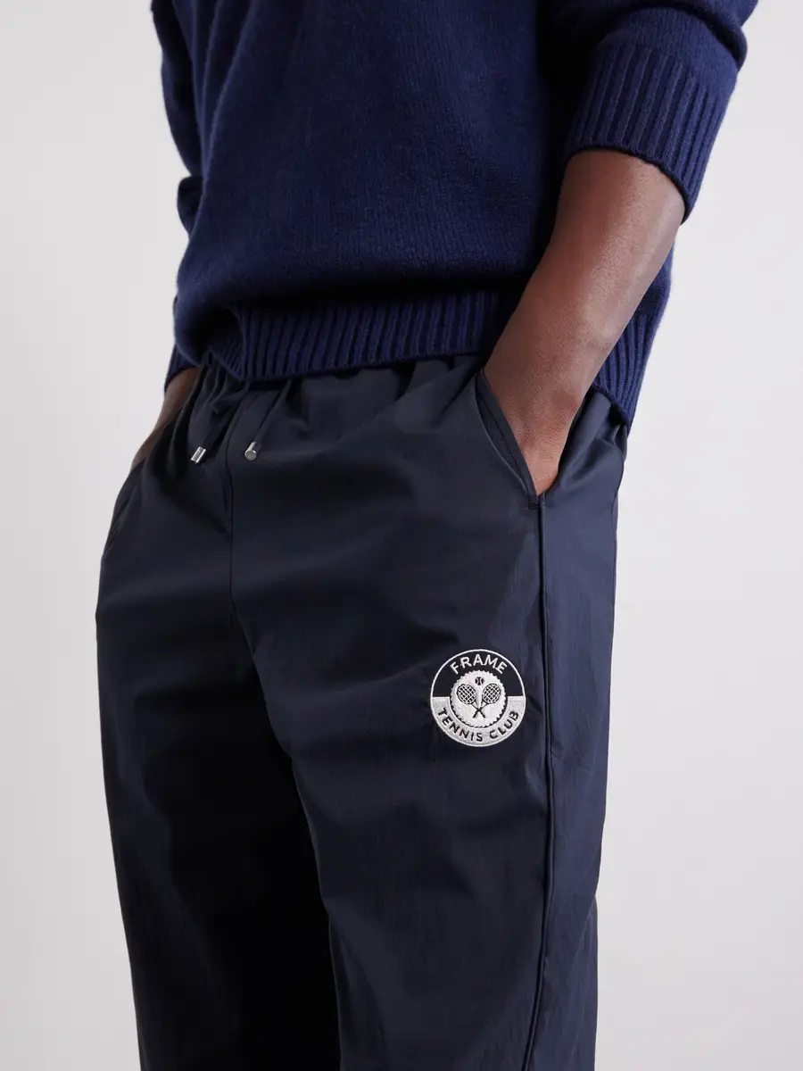Frame Straight-Leg Drawstring Logo-Embroidered Cotton-Blend Trousers - Men | Thumbnail 5 Frame Straight-Leg Drawstring Logo-Embroidered Cotton-Blend Trousers - Men | Thumbnail 5