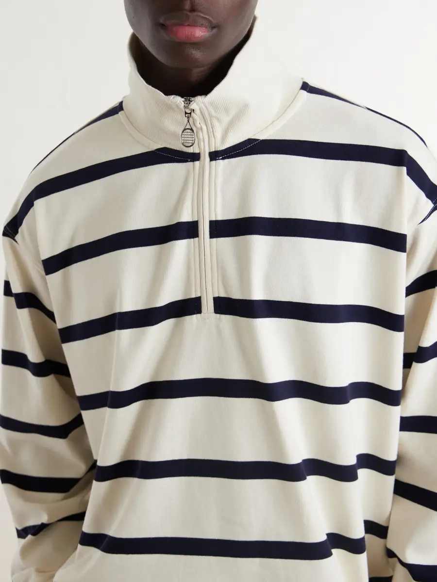 Frame Logo-Embroidered Striped Cotton Sweater - Men | Thumbnail 5 Frame Logo-Embroidered Striped Cotton Sweater - Men | Thumbnail 5