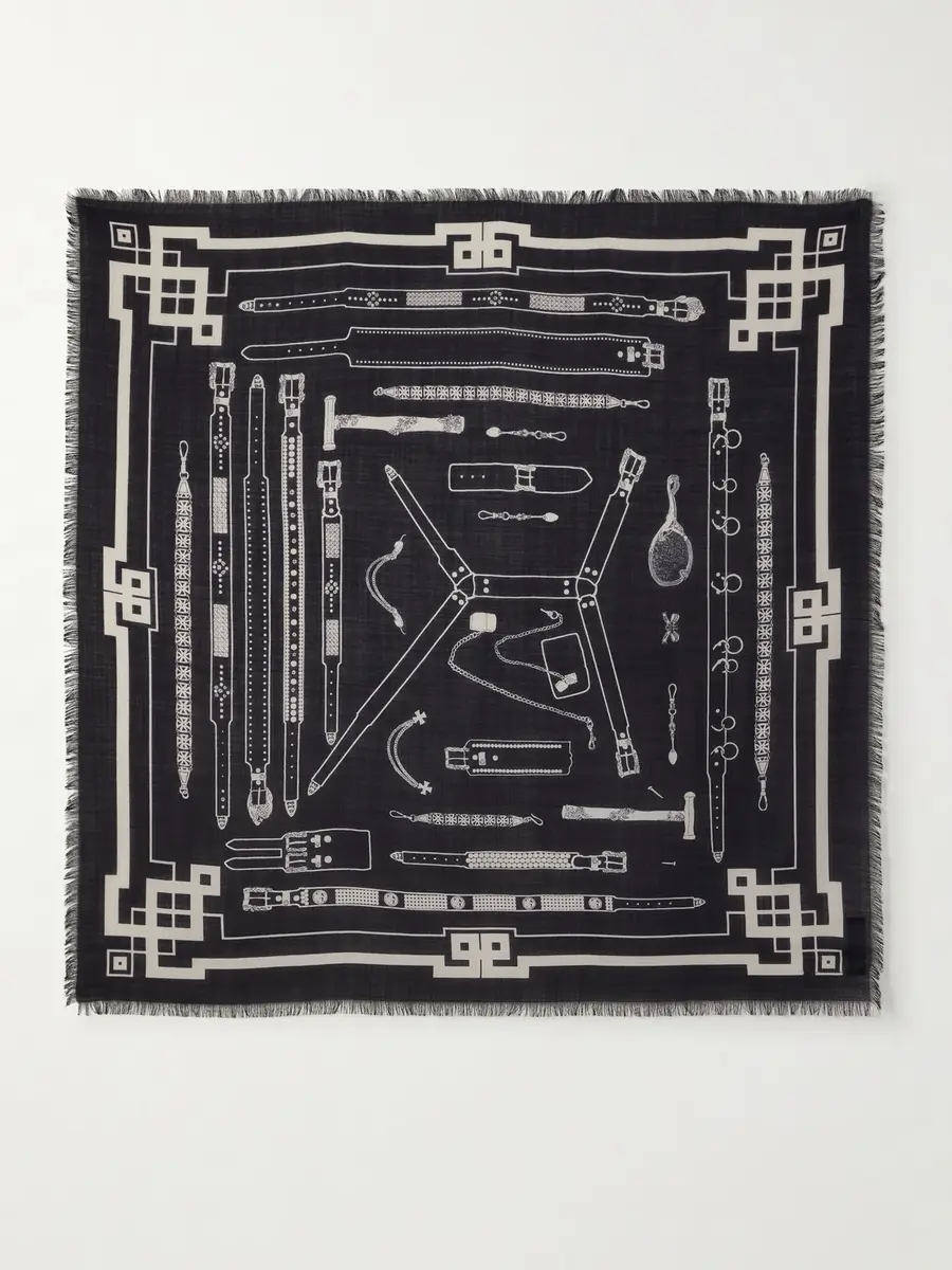 Enfants Riches Déprimés Printed Wool and Silk-Blend Scarf - Men | Thumbnail 5 Enfants Riches Déprimés Printed Wool and Silk-Blend Scarf - Men | Thumbnail 5