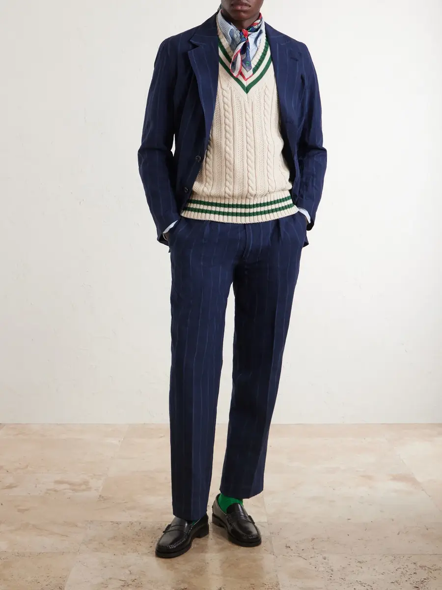 Drake's Games Pinstriped Linen and Cotton-Blend Suit Jacket - Men | Thumbnail 2 Drake's Games Pinstriped Linen and Cotton-Blend Suit Jacket - Men | Thumbnail 2