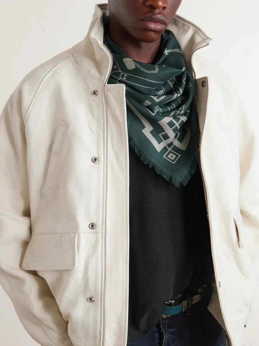 Enfants Riches Déprimés Printed Wool and Silk-Blend Scarf - Men | Thumbnail 3 Enfants Riches Déprimés Printed Wool and Silk-Blend Scarf - Men | Thumbnail 3