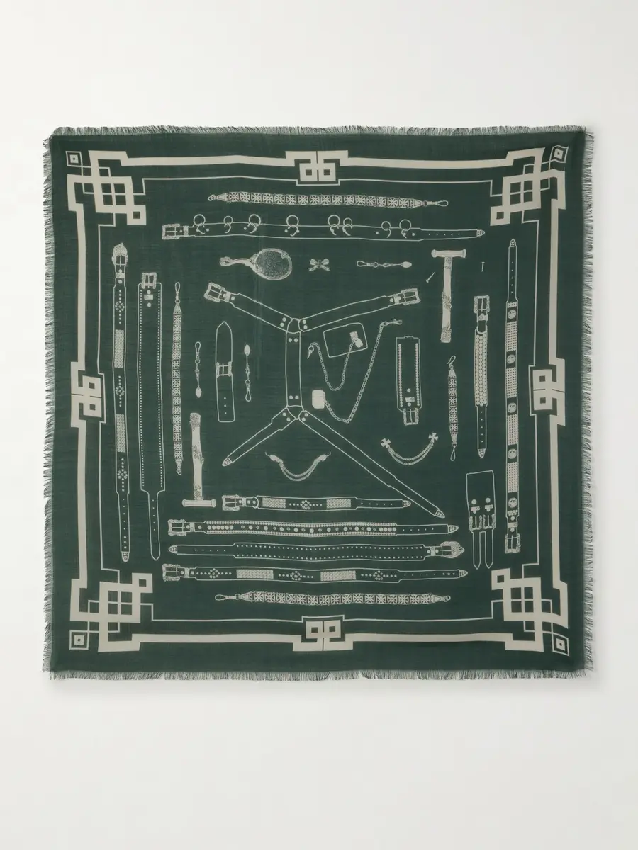 Enfants Riches Déprimés Printed Wool and Silk-Blend Scarf - Men | Thumbnail 5 Enfants Riches Déprimés Printed Wool and Silk-Blend Scarf - Men | Thumbnail 5