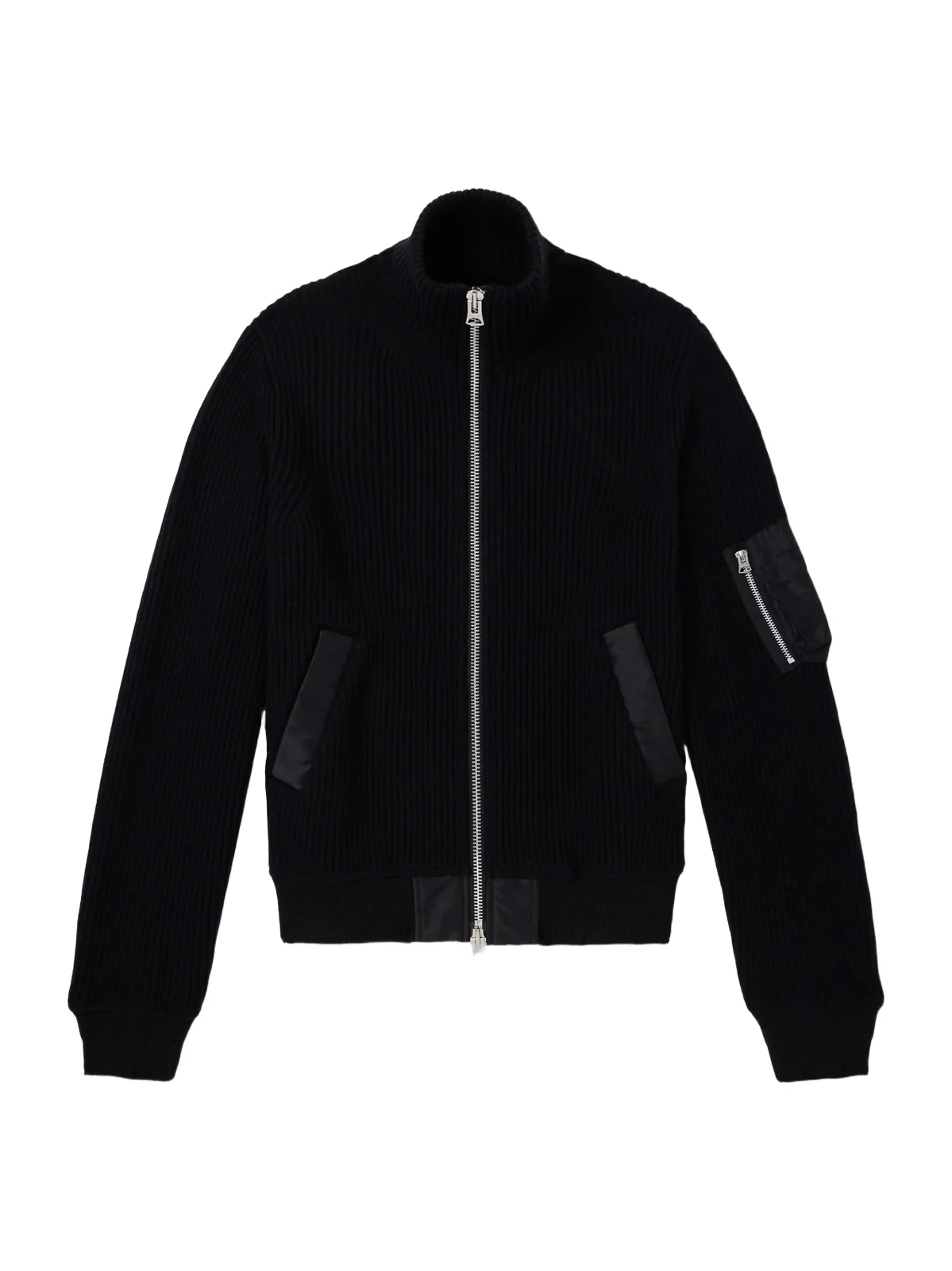 Knitted Wool Blouson Jacket - Men Knitted Wool Blouson Jacket - Men