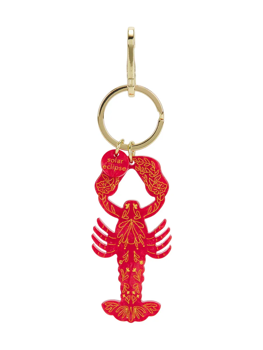 Solar Eclipse Hand-painted Lobster Bag Charm + Keychain