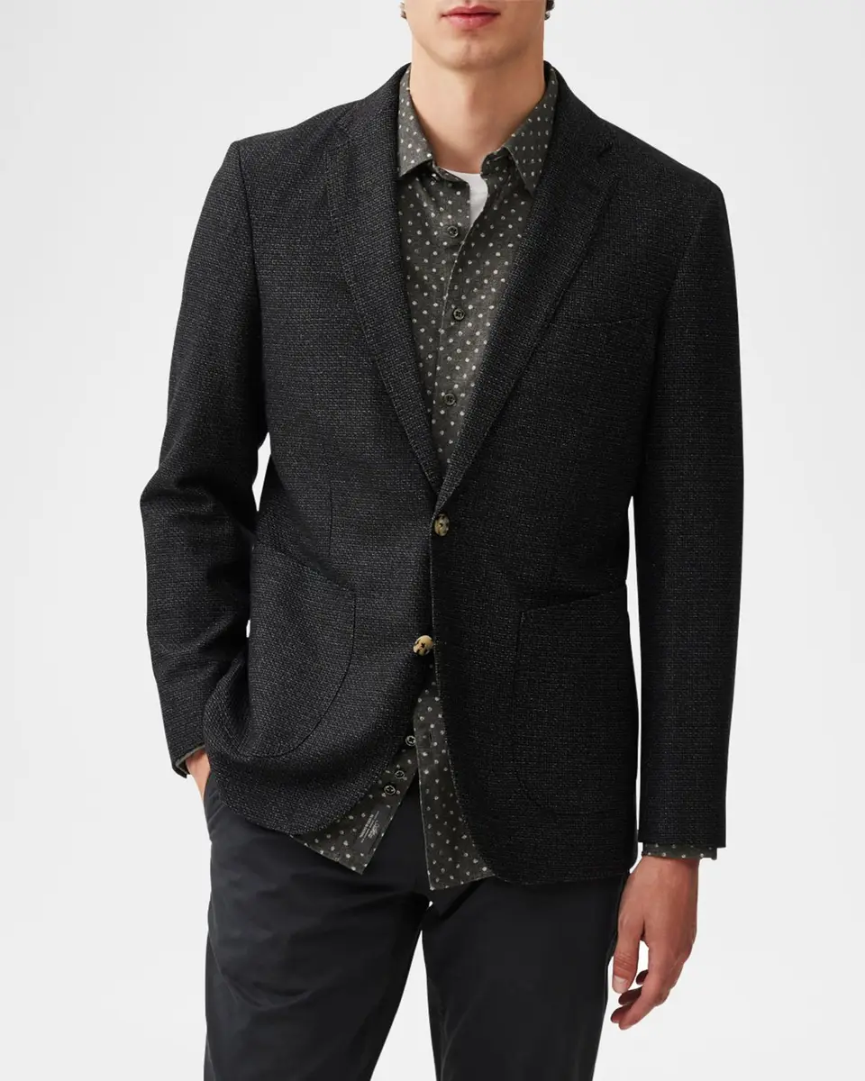 Rodd & Gunn Men's Thorton Wool Hopsack Sports Fit Jacket | Thumbnail 3