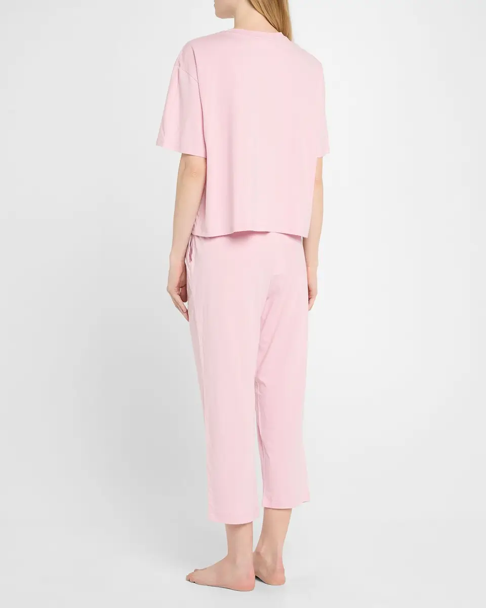 Skin Cali and Carlyn Cropped Pima Cotton Pajama Set | Thumbnail 3