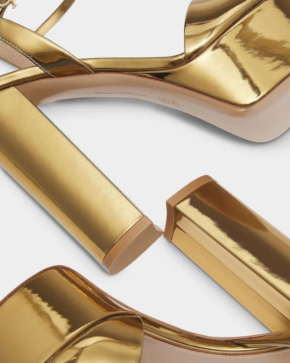 Gianvito Rossi 120MM Metallic Leather Platform Sandals | Thumbnail 5 Gianvito Rossi 120MM Metallic Leather Platform Sandals | Thumbnail 5