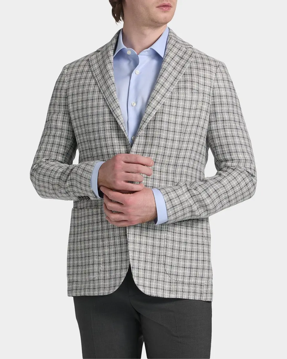 Sartorio Men's Plaid Linen-Blend Sport Coat | Thumbnail 4 Sartorio Men's Plaid Linen-Blend Sport Coat | Thumbnail 4