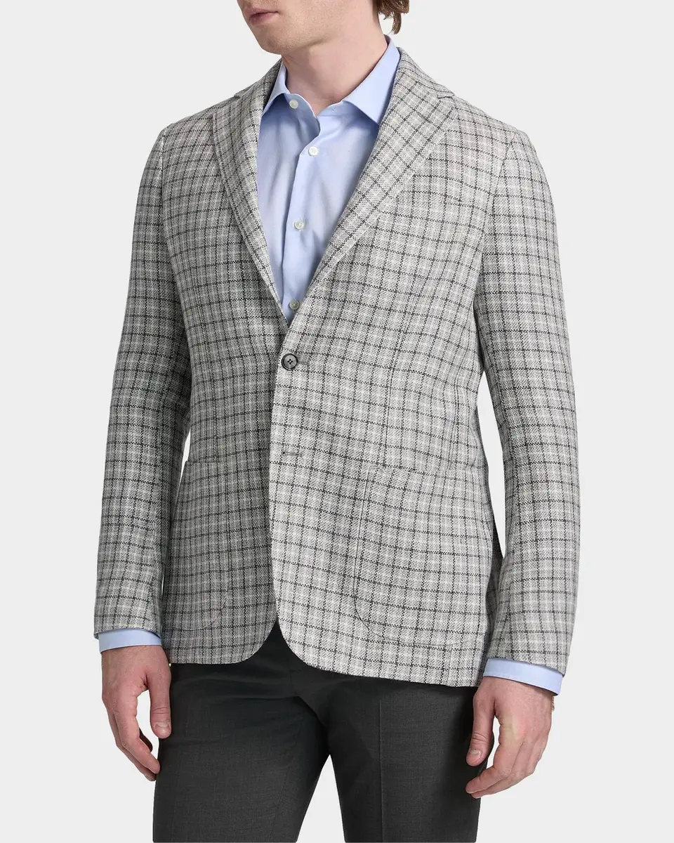 Sartorio Men's Plaid Linen-Blend Sport Coat | Thumbnail 7 Sartorio Men's Plaid Linen-Blend Sport Coat | Thumbnail 7
