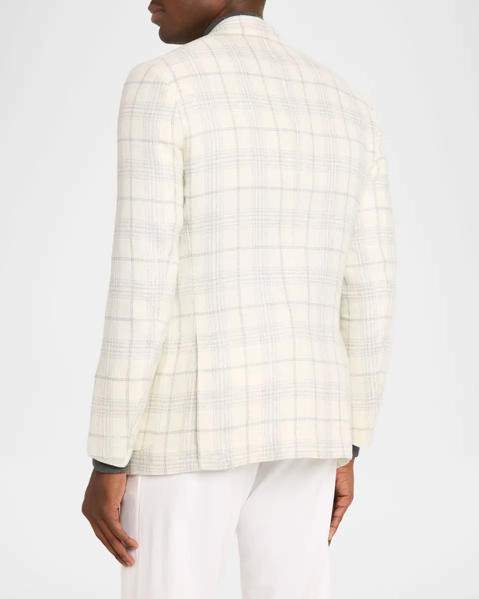 Isaia Men's Plaid Wool Single-Breasted Sport Coat | Thumbnail 3 Isaia Men's Plaid Wool Single-Breasted Sport Coat | Thumbnail 3