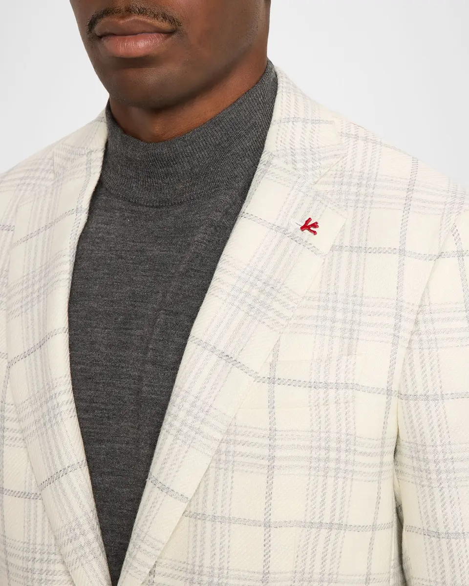 Isaia Men's Plaid Wool Single-Breasted Sport Coat | Thumbnail 5 Isaia Men's Plaid Wool Single-Breasted Sport Coat | Thumbnail 5
