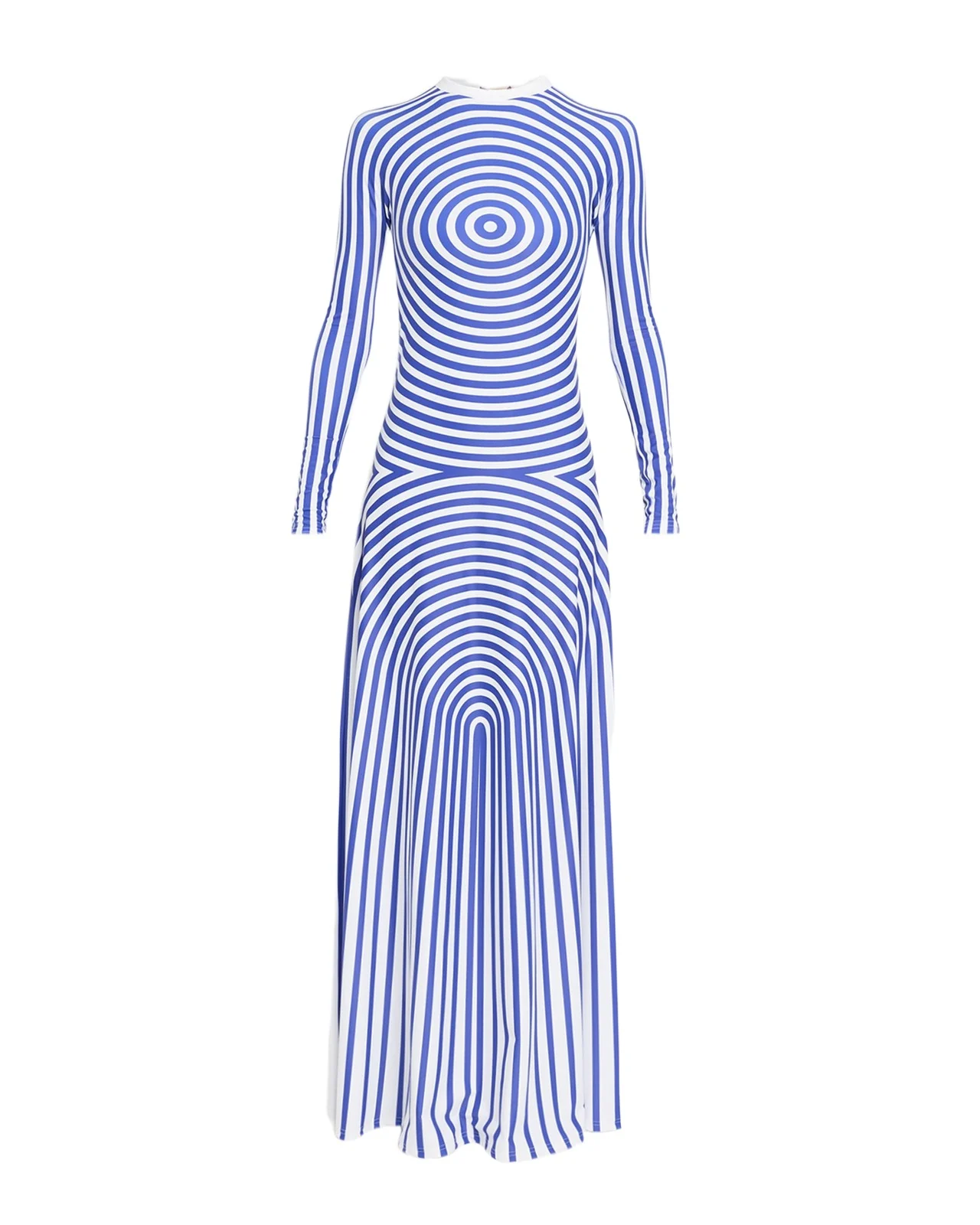 Target Print Jersey Long-Sleeve Maxi Dress