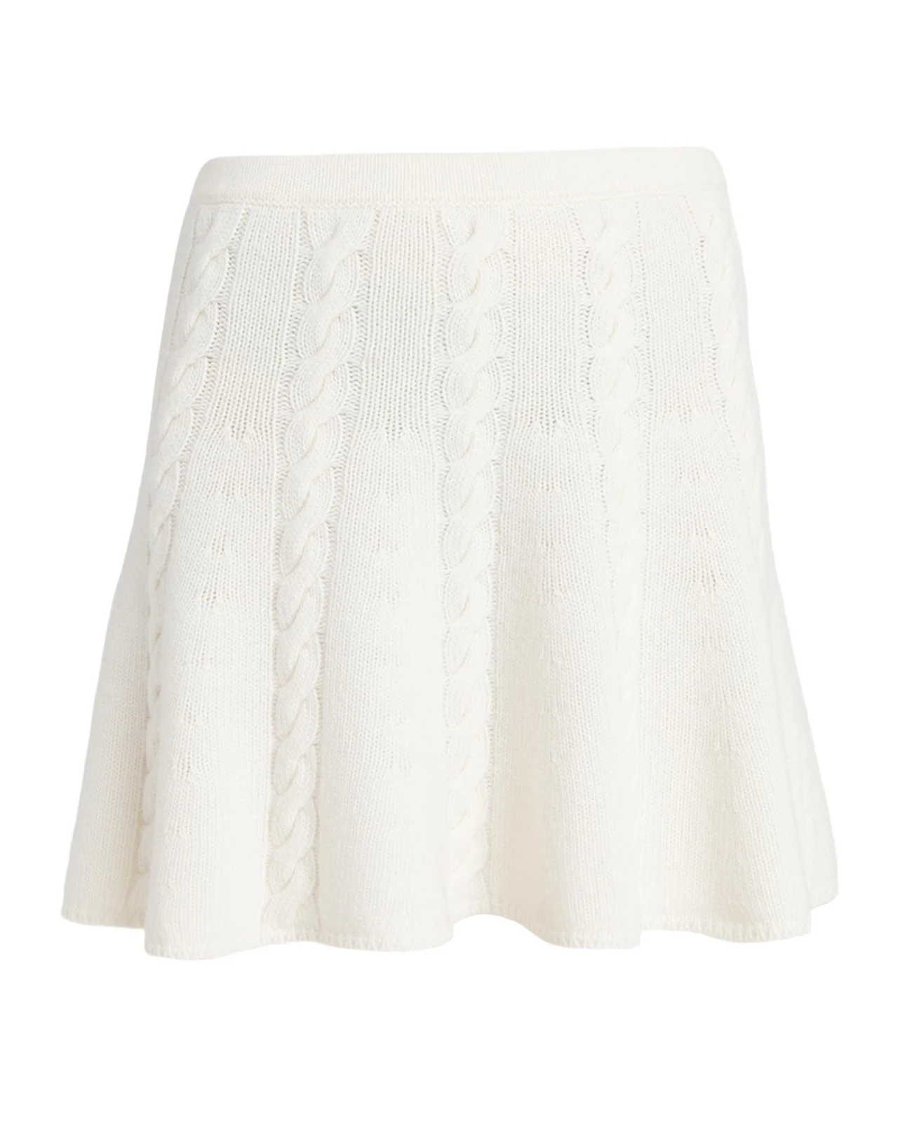 Wool-Cashmere Cable Knit Mini Skirt