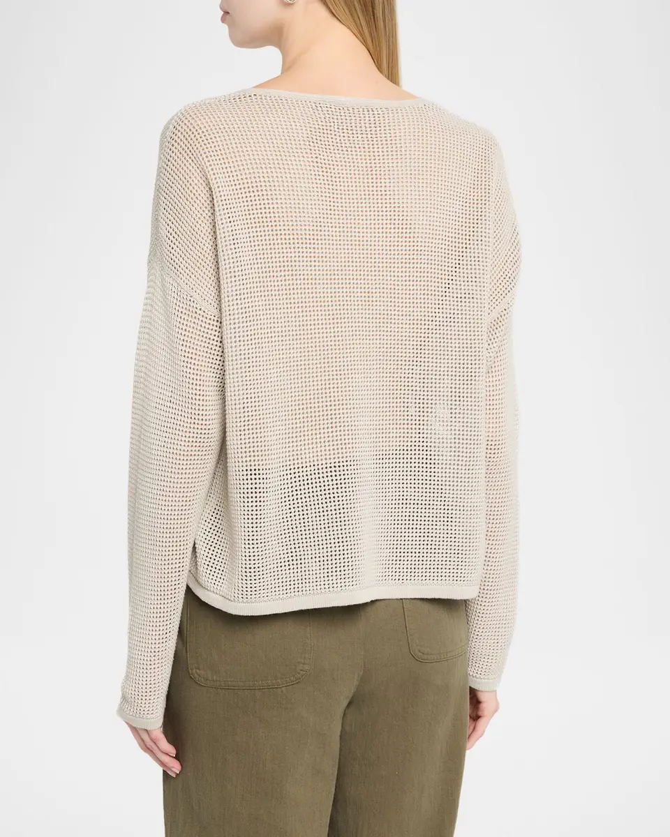 Eileen Fisher Scoopneck Open-Knit Sweater | Thumbnail 3