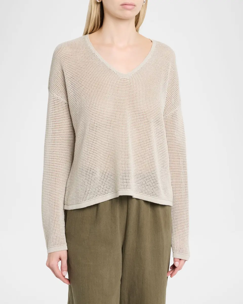 Eileen Fisher Scoopneck Open-Knit Sweater | Thumbnail 4