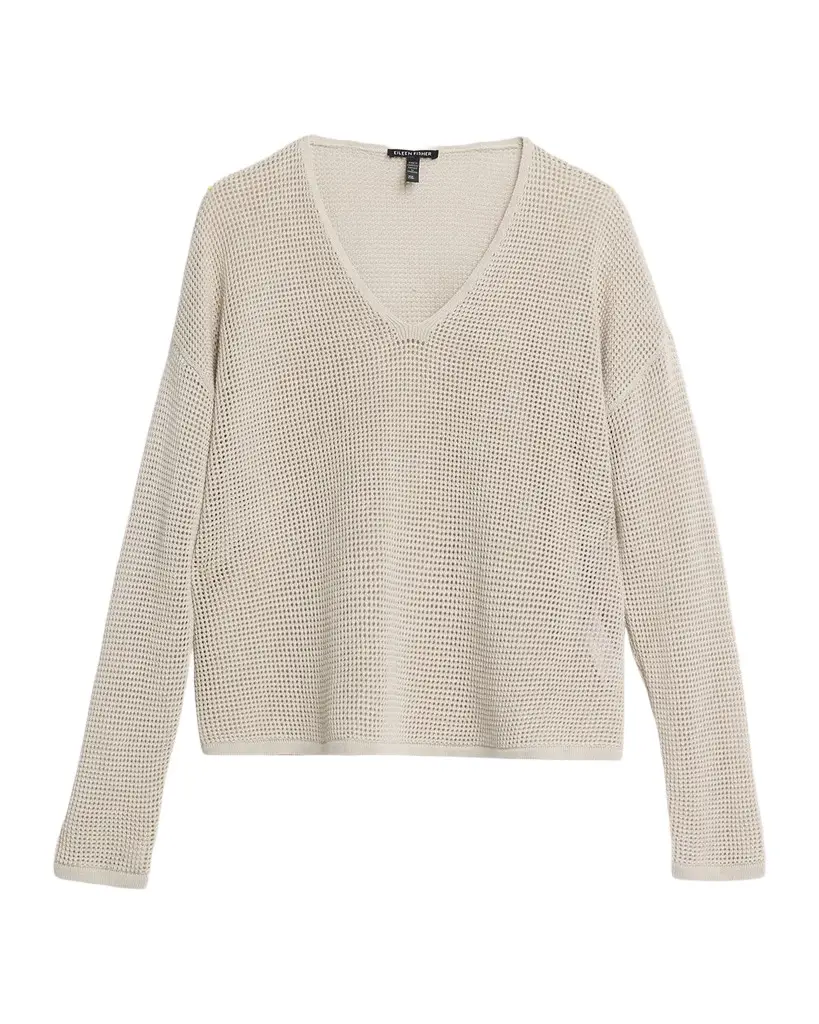 Eileen Fisher Scoopneck Open-Knit Sweater | Image 1 Eileen Fisher Scoopneck Open-Knit Sweater | Image 1