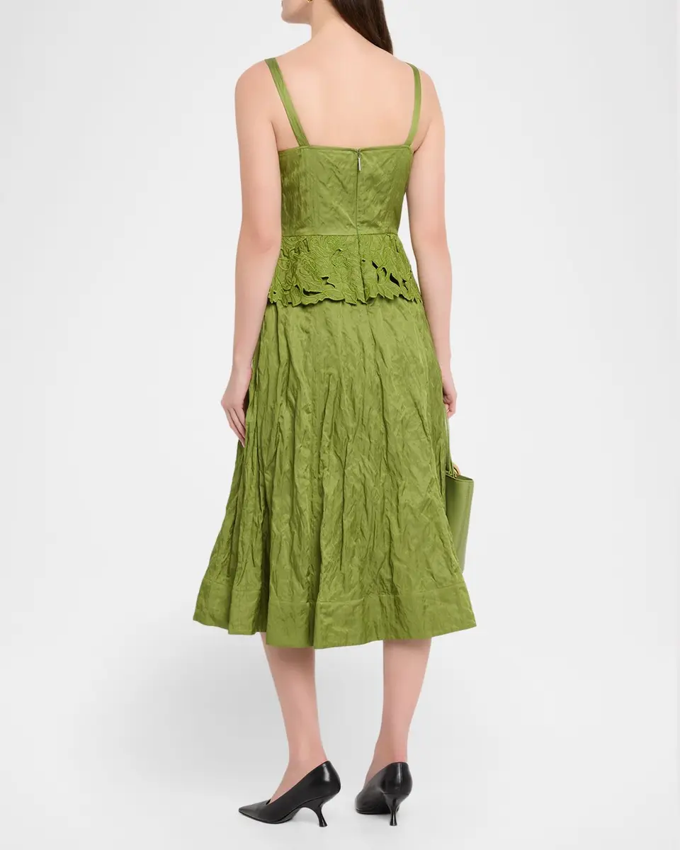Jason Wu Collection Sleeveless Floral Embroidered Peplum Midi Dress | Thumbnail 3 Jason Wu Collection Sleeveless Floral Embroidered Peplum Midi Dress | Thumbnail 3