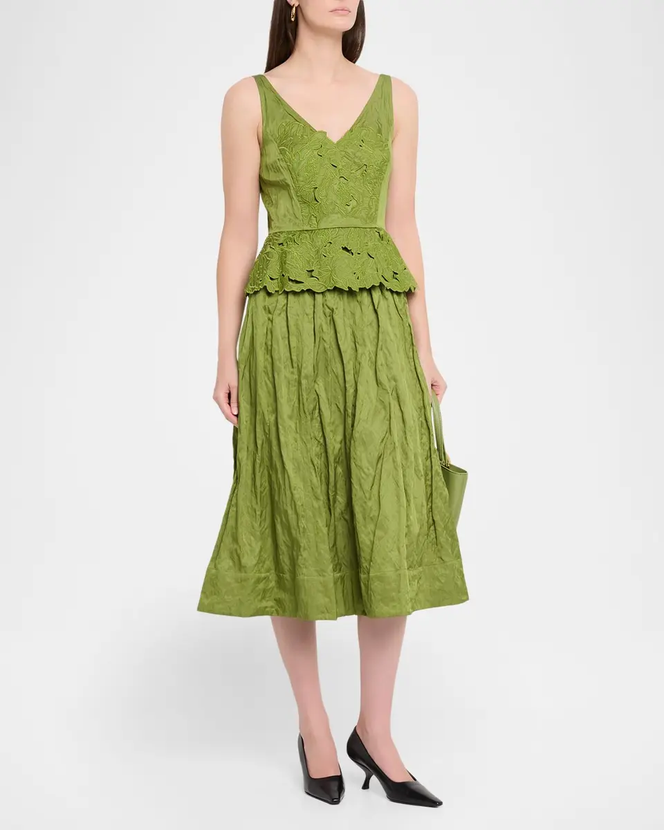 Jason Wu Collection Sleeveless Floral Embroidered Peplum Midi Dress | Thumbnail 4 Jason Wu Collection Sleeveless Floral Embroidered Peplum Midi Dress | Thumbnail 4