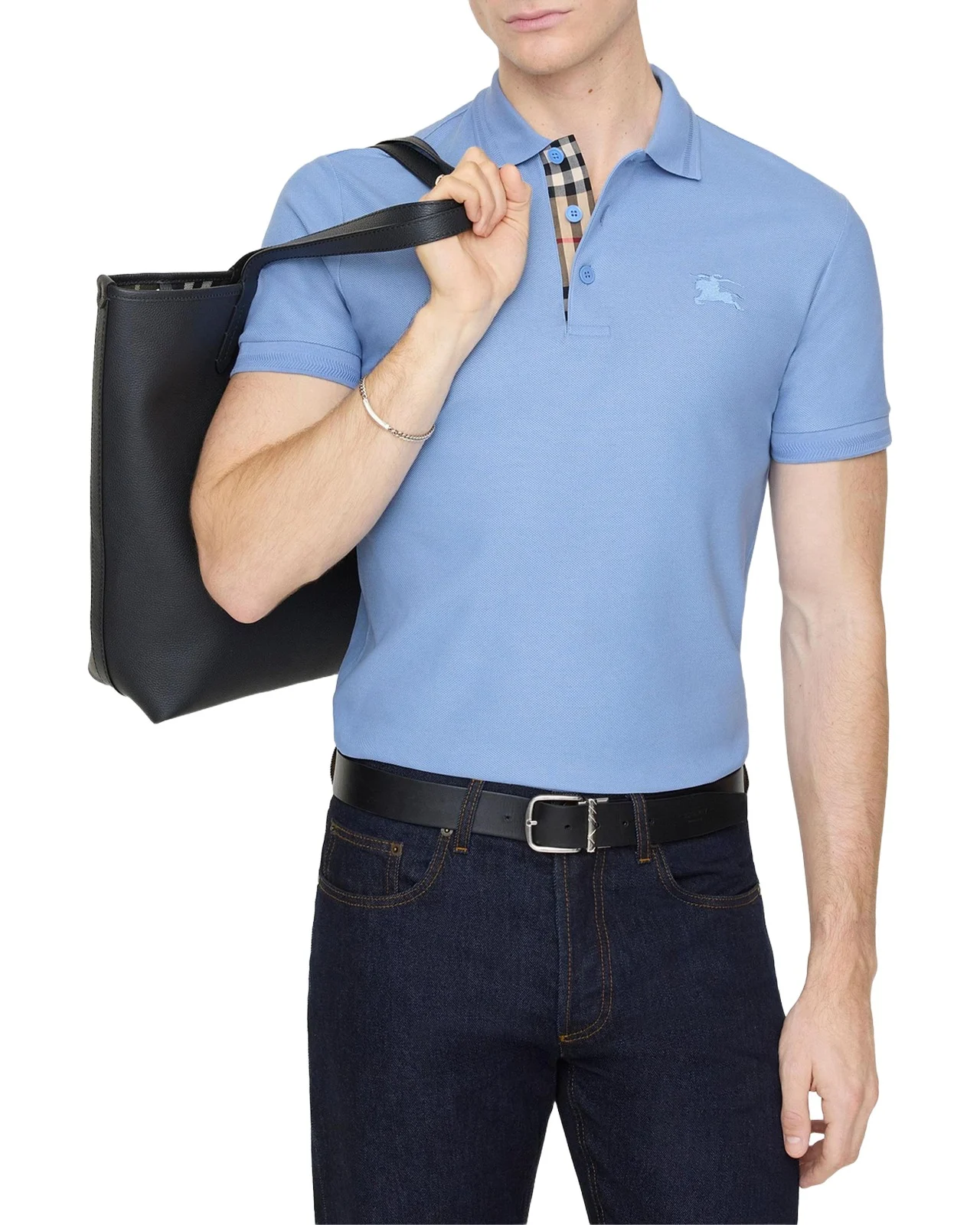 Men's Eddie Check-Trim Cotton Polo Shirt Men's Eddie Check-Trim Cotton Polo Shirt