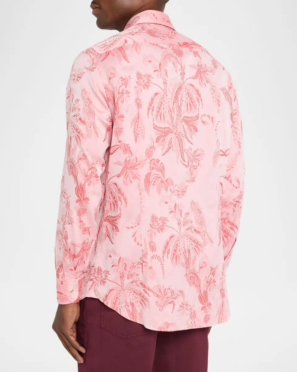 Etro Men's Cotton Tonal Paisley Button-Down Shirt | Thumbnail 3 Etro Men's Cotton Tonal Paisley Button-Down Shirt | Thumbnail 3