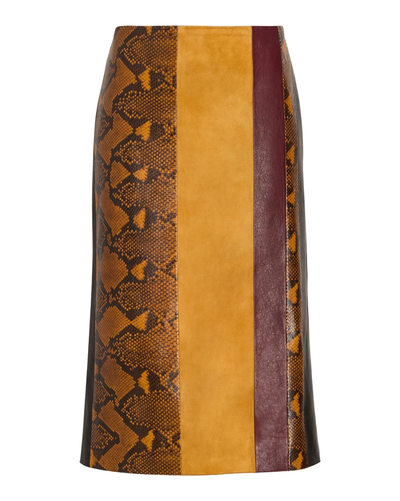 Sirine Colorblock Pyhton-Print Leather Skirt Sirine Colorblock Pyhton-Print Leather Skirt