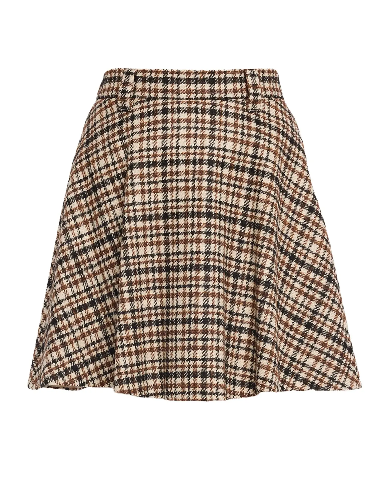 Checked Wool-Alpaca Mini Circle Skirt Checked Wool-Alpaca Mini Circle Skirt