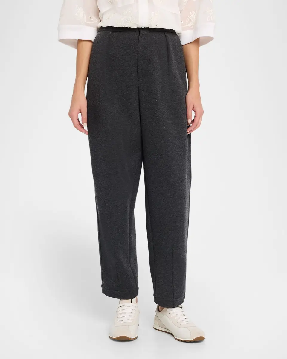 Brunello Cucinelli Pleated Tapered-Leg Ankle Sport Pants | Thumbnail 4 Brunello Cucinelli Pleated Tapered-Leg Ankle Sport Pants | Thumbnail 4