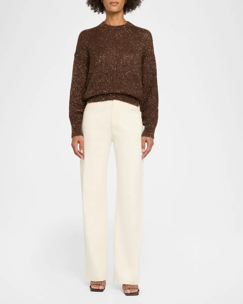 Brunello Cucinelli Diamante Wool Crewneck Sweater | Thumbnail 2 Brunello Cucinelli Diamante Wool Crewneck Sweater | Thumbnail 2