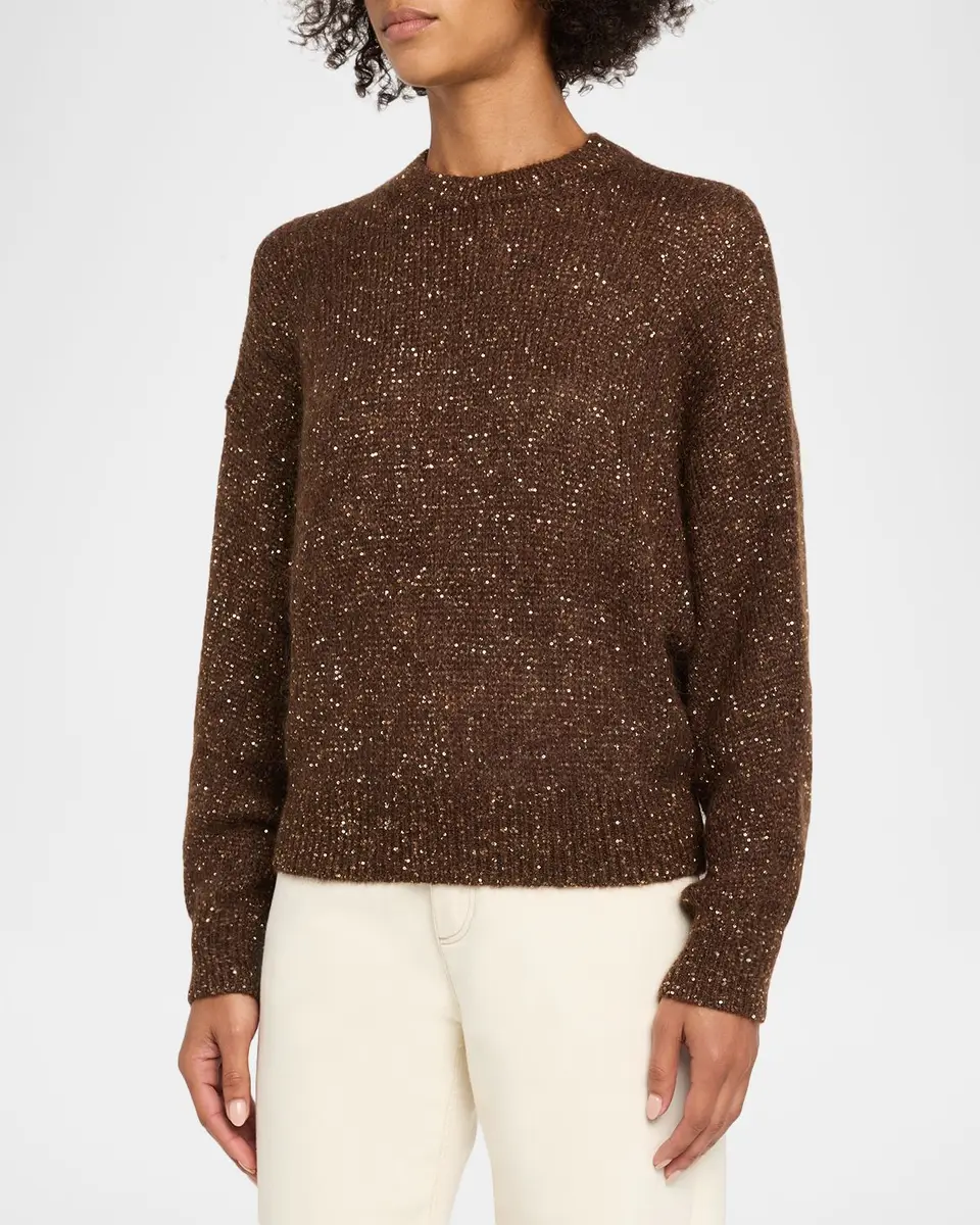 Brunello Cucinelli Diamante Wool Crewneck Sweater | Thumbnail 4 Brunello Cucinelli Diamante Wool Crewneck Sweater | Thumbnail 4
