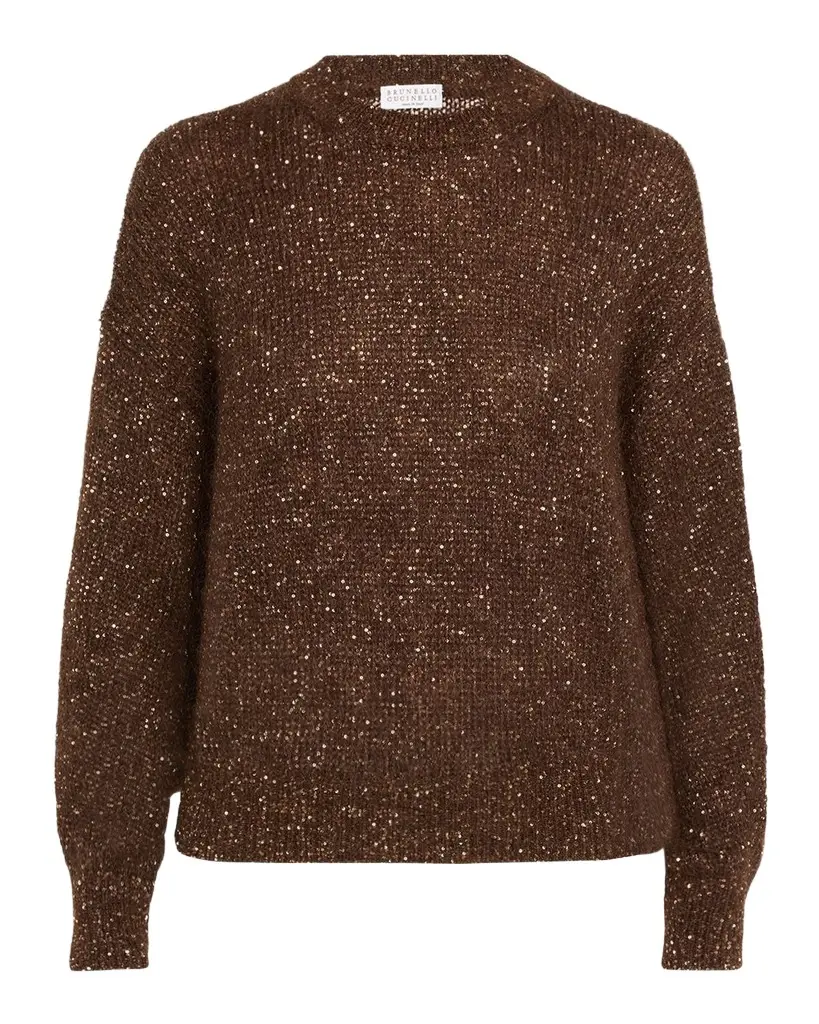 Brunello Cucinelli Diamante Wool Crewneck Sweater | Image 1 Brunello Cucinelli Diamante Wool Crewneck Sweater | Image 1