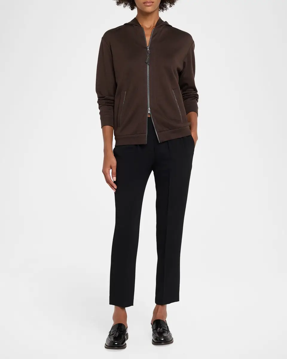 Brunello Cucinelli Monili-Trim Cardigan Sweatshirt | Thumbnail 2 Brunello Cucinelli Monili-Trim Cardigan Sweatshirt | Thumbnail 2