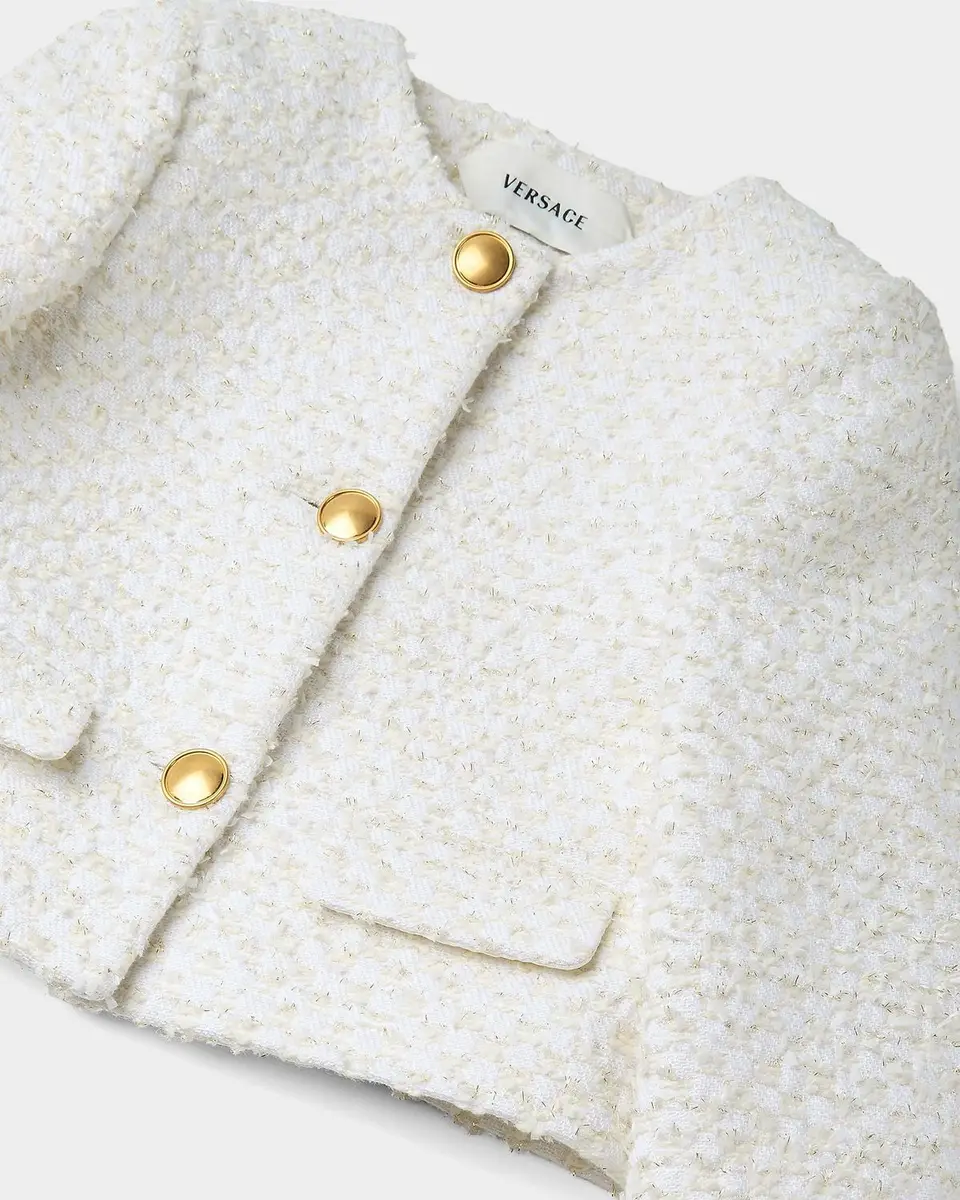 Versace Girl's Cotton-Blend Tweed Jacket | Thumbnail 3 Versace Girl's Cotton-Blend Tweed Jacket | Thumbnail 3
