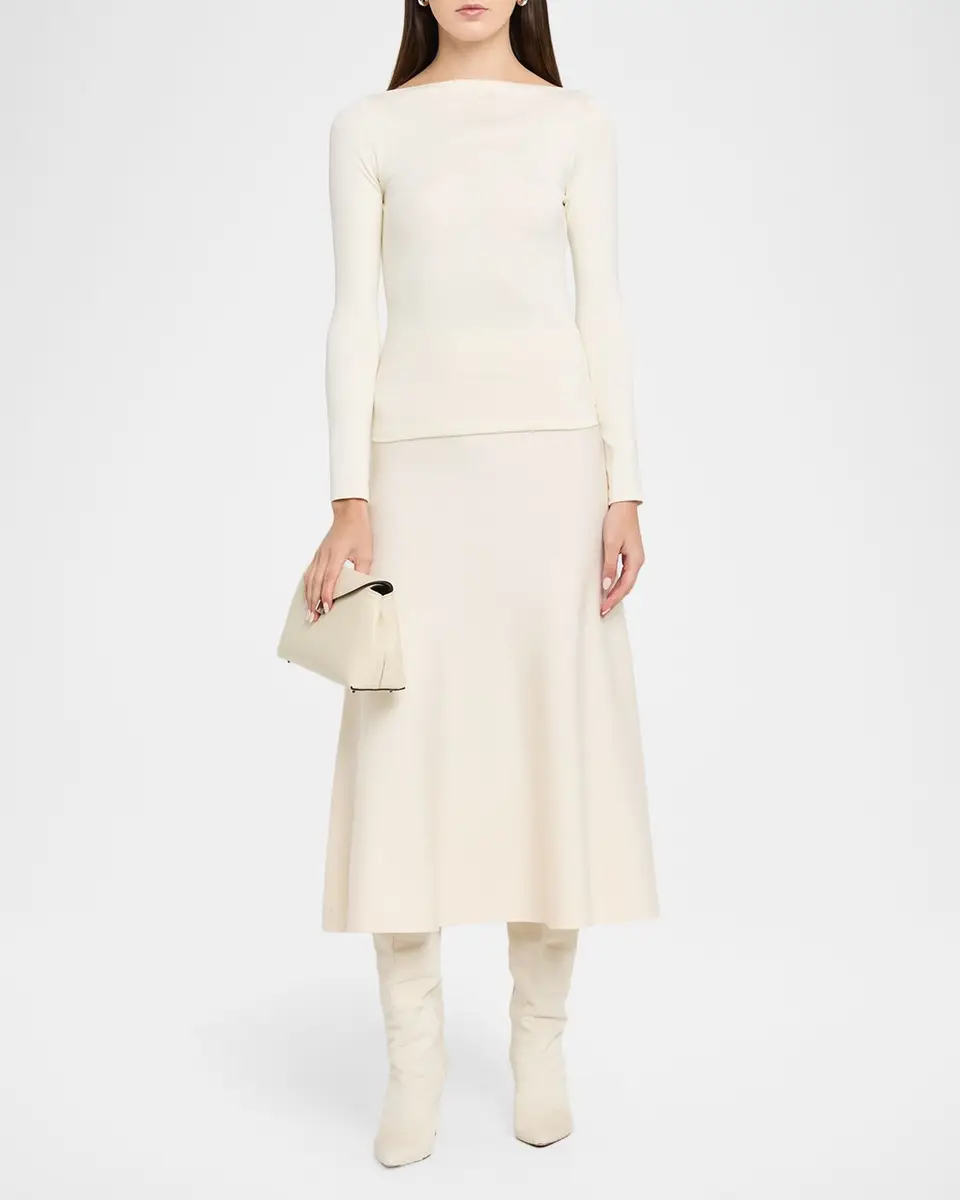 Ralph Lauren Collection Marybeth Rib-Knit Stretch Silk Top | Thumbnail 2 Ralph Lauren Collection Marybeth Rib-Knit Stretch Silk Top | Thumbnail 2